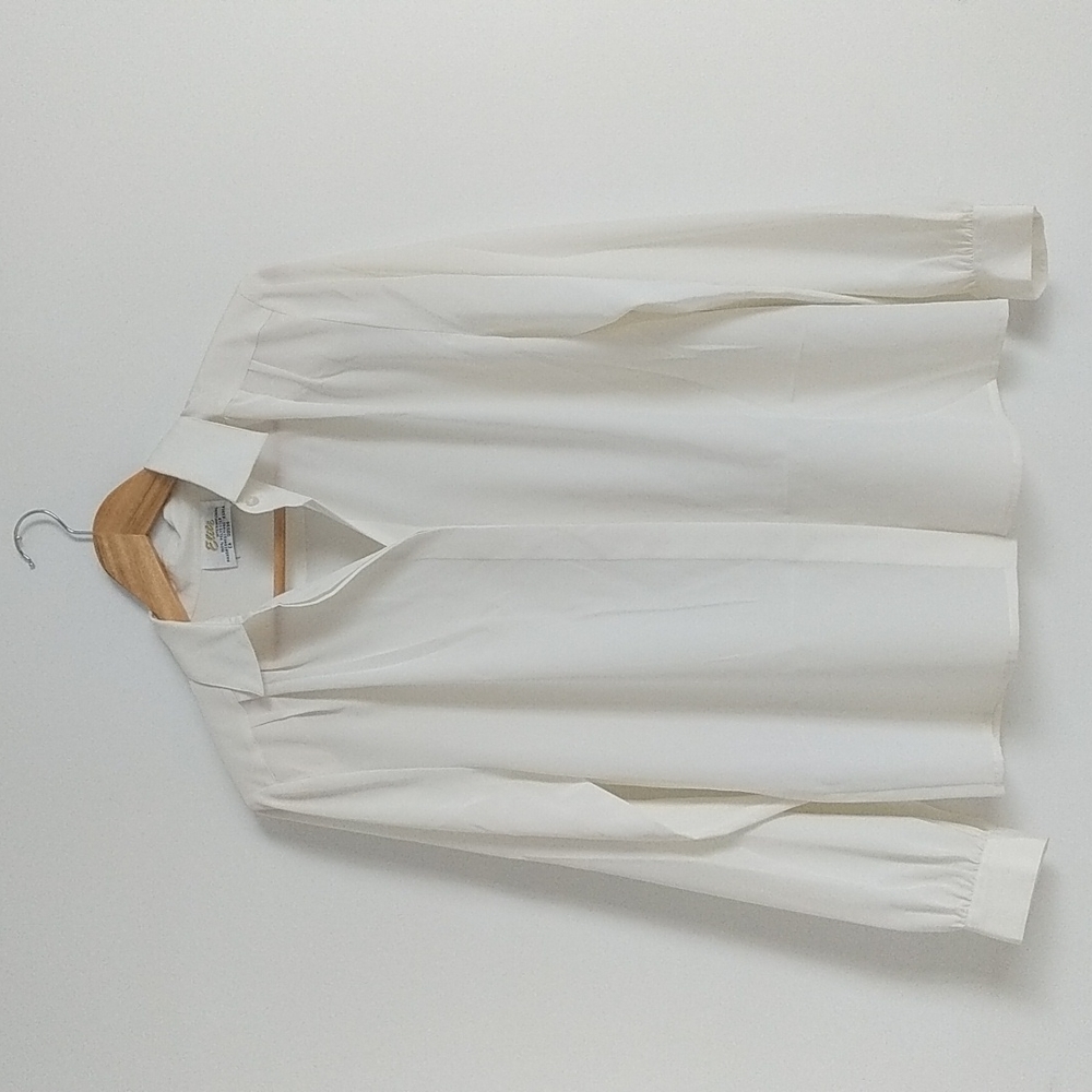 Vintage Elite International White Sheer Blouse — Made in Korea